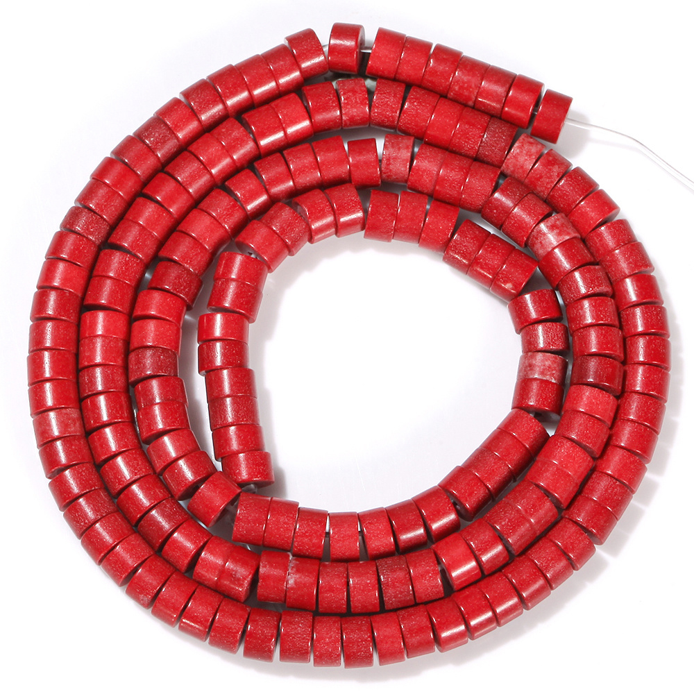 TEMU 4x2mm 153-160pcs Natrual Stone Beads Rondelle Red Turquoise Beads For Jewelry Making Asscessories