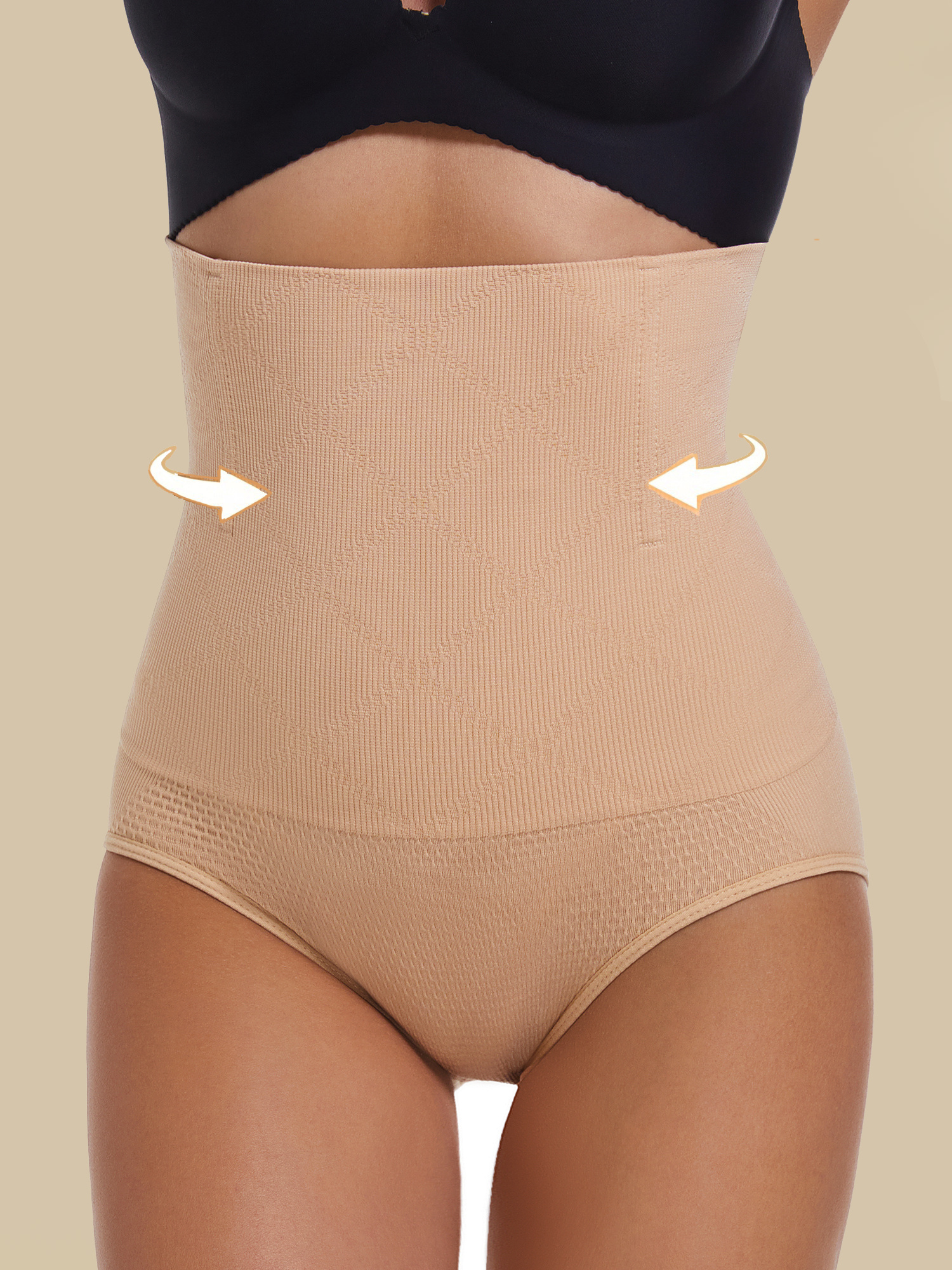 Women'S High Waisted Tummy Firm Control Briefs - Black, Solid Color, Slimming Waist Panties for Body Shaping, Comfort Fit, Body Shaping Underwear | High Waisted Briefs | Comfortable Fit