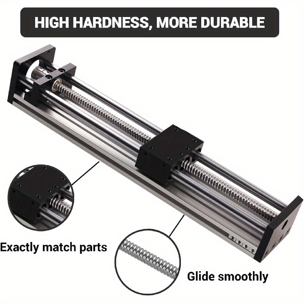 Image of 1pc Sfu1605 Ball Screw Linear Slide, Dual Optical Axis Guide Linear Stage, 150mm Effective Travel Length, Ballscrew Motion Slide Table For Cnc Equipment