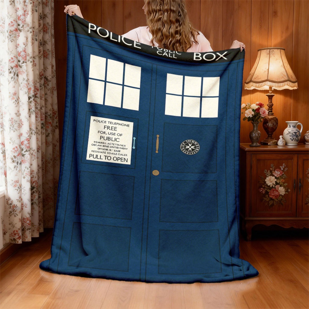 TEMU Door Throw Blanket Soft Polyester, Warm And Cozy, Wrinkleresistant, Perfect For Dorms And Home Decor, Ideal Gift For Fans Humorous Design With