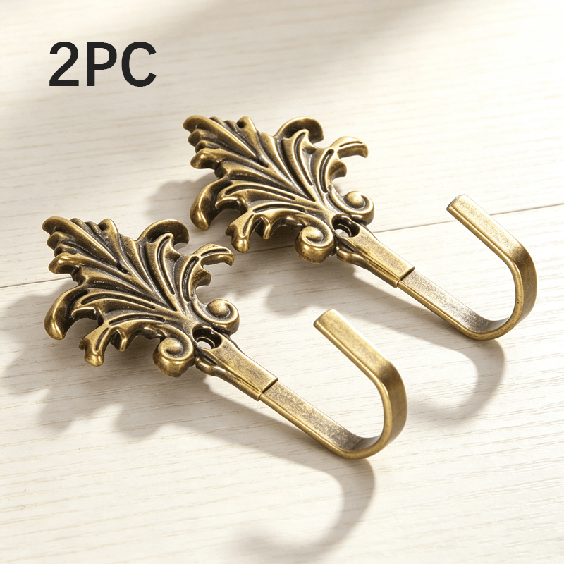 TEMU 2pcs Wall-mounted Auxiliary Hooks, Easy-to-install Curtain Wall Hooks, Home Decor Wall Hooks, Utility Hooks, Suitable For Home Decoration,