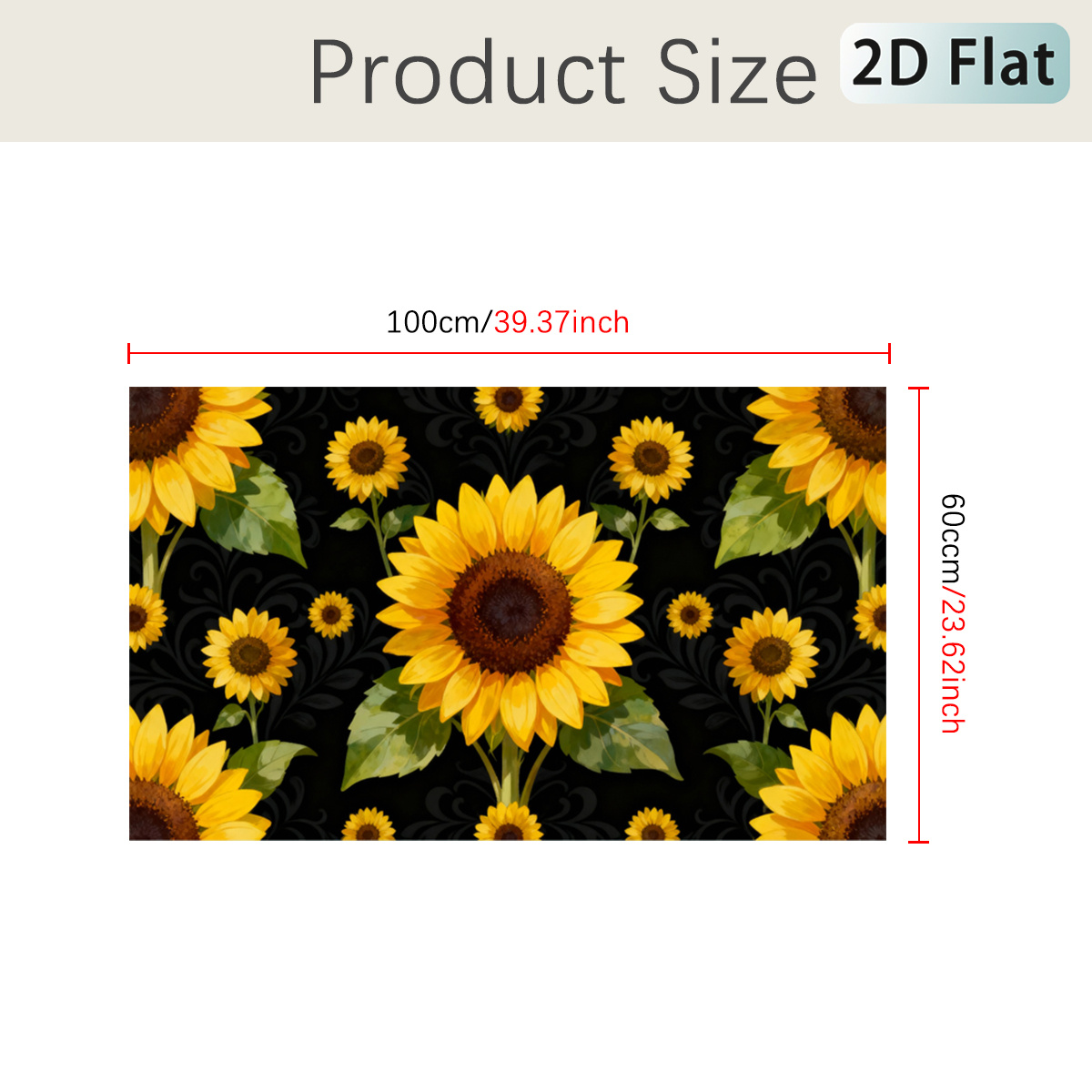 TEMU Self-adhesive Sticker For The Kitchen Featuring A 2d Sunflower Design, And Clean, Resistant To Oil, Measuring 23.62 By 39.37 Inches, Ideal For