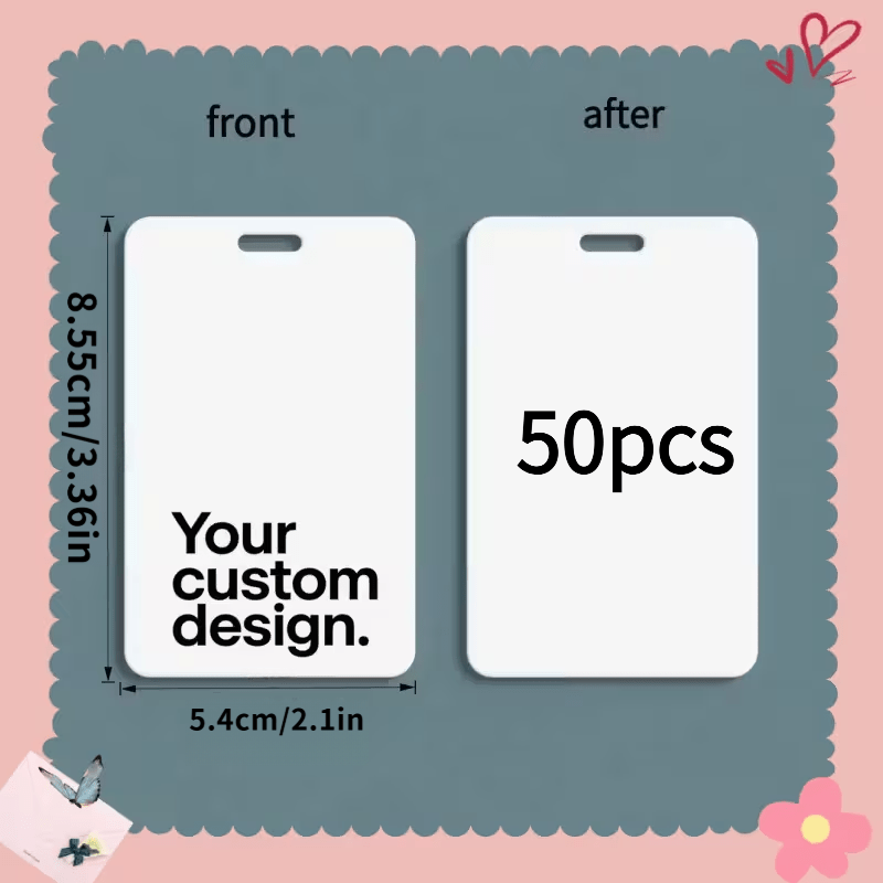 TEMU High-quality Id Card 8.55*5.4cm, Self- Pvc Id Card With Images And Text, Double-sided Printing, For Office Work Badges, Membership Cards, Gift
