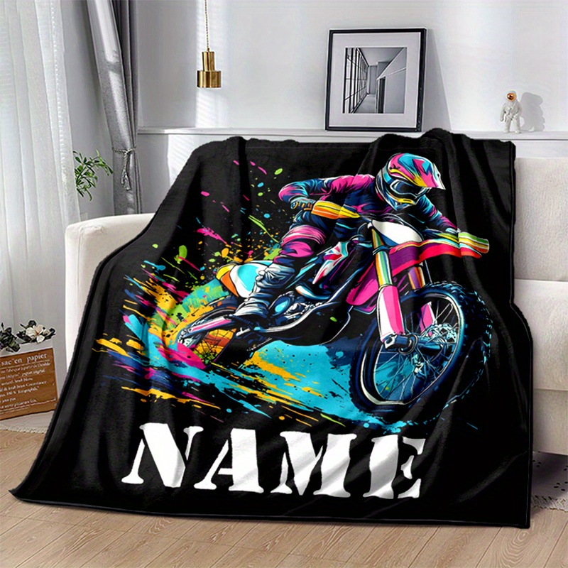 

Couverture Motocross Personnalisée - Jeté en Flanelle Personnalisé pour Motocross - Style Contemporain avec Imprimé - Idéal pour le Camping, le Détente, le Canapé du Salon