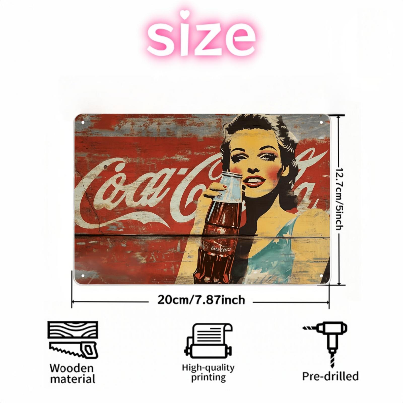 TEMU Plat 2D, Un Cadeau Adapté aux , Décoration Murale Vintage en Bois Bière Soda - 1 Affiche Plate 2D en Bois, Style de Bière Traditionnelle,