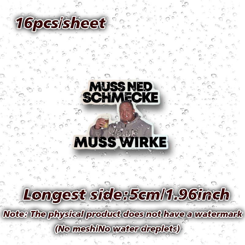 16pcs Per Sheet Of Markus Meme Stickers Made Of Vinyl, Suitable For Car Bumpers, Windows, Laptops, Trucks, , And Water Bottles - Durable And Multifunctional