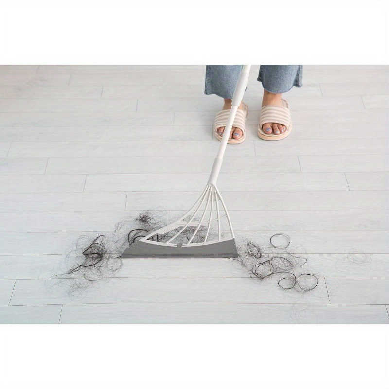 all-surface broom & squeegee - heavy-duty pet hair remover, non-scratch floor cleaner for hardwood, tile, glass, carpets -   dust,  , liquid   - ideal for home, office, hotel cleaning - durable construction,   removal, ergonomic handle, sturdy build, multisurface tool, home cleaners, broom and dustpan set, push broom Product details 3