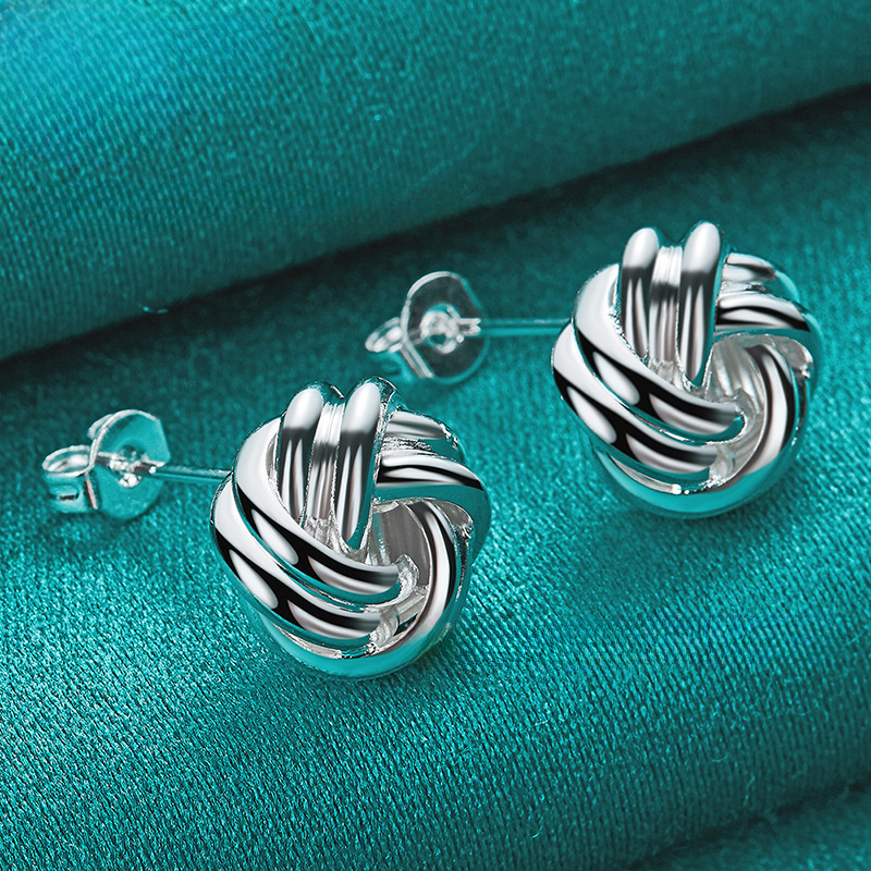 TEMU A Set Of Multi-loop Round Earrings Made Of S925 Silver Plating - Hypoallergenic - Chic And Design - Ideal For Daily Use And Celebrations - Christmas - Valentine's Day - A For Women.