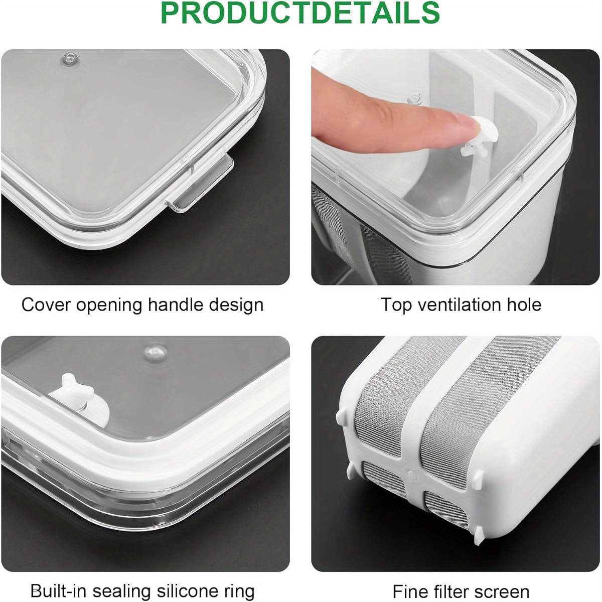 37.2oz multi-functional   maker strainer   mesh bag & lid - durable plastic thick yogurt, soy milk,  , berries, soup,  , coffee - no electricity needed, portable kitchen tool, yogurt making machine, sleek kitchenware, transparent container details 2