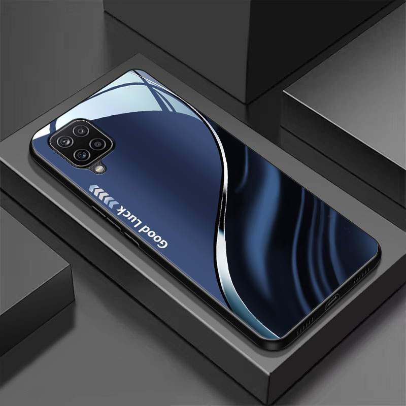 TEMU Phone Case: Suitable For M12 F12 A12 Ultra-thin Tempered Glass Hard Back Plate + Soft Frame Phone Case With Anti-drop, Shockproof And Scratch-