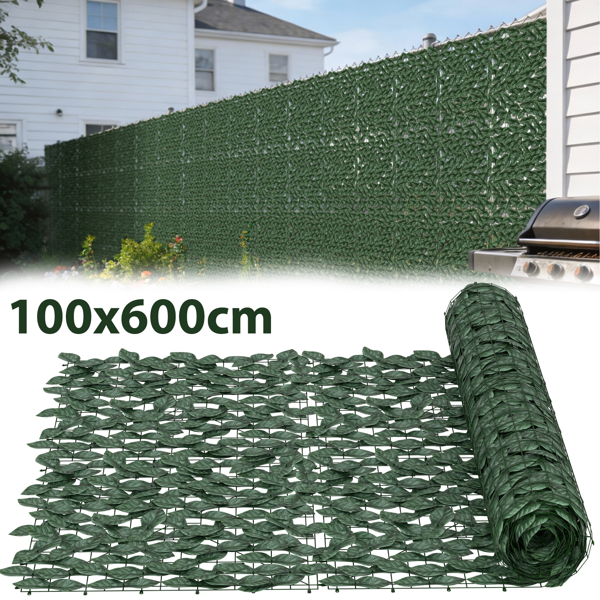Image of [2.5d] Privacy Fence Panels, 1m×3/6/9m Artificial Hedge Panels And Ivy Balcony Privacy Screens, Ivy Panels For Garden, Decorative Fences For Courtyard, Ivy Leaf Decorations