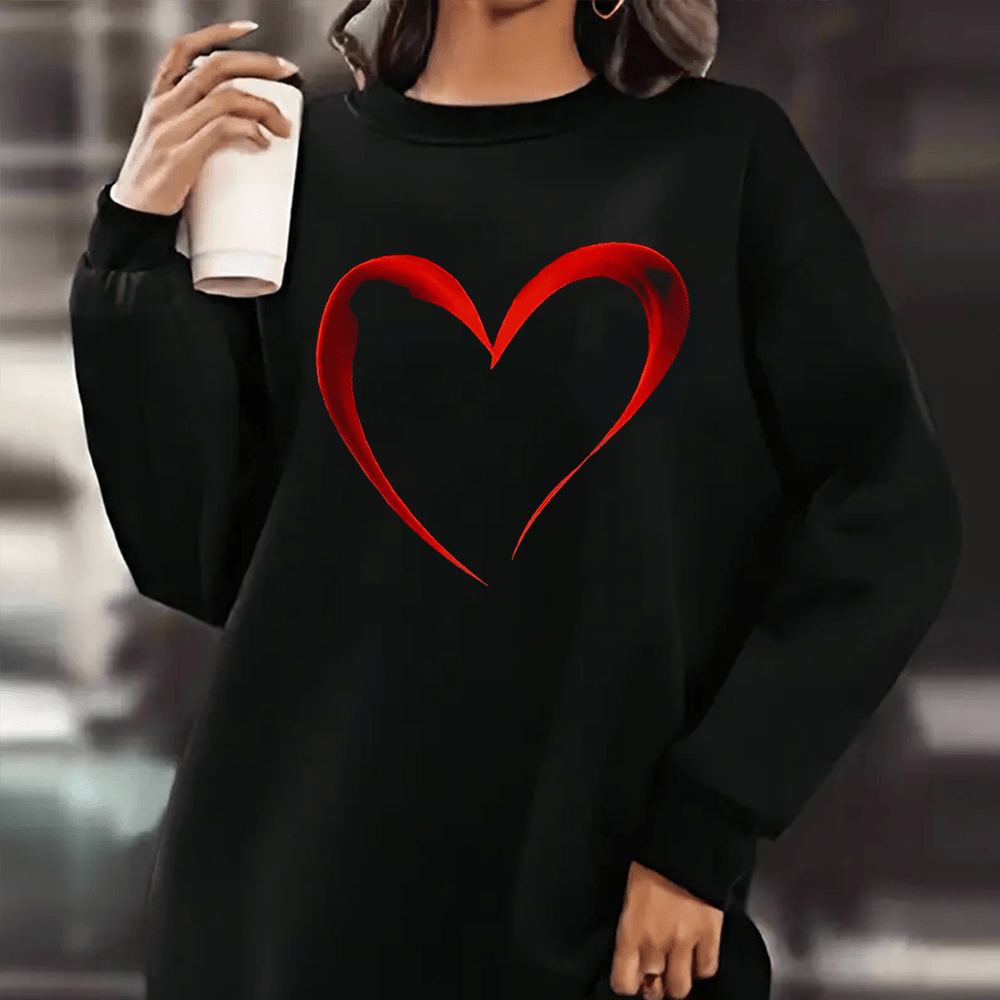 

Plus Size Sweatshirt - Fleece-lined, Long For