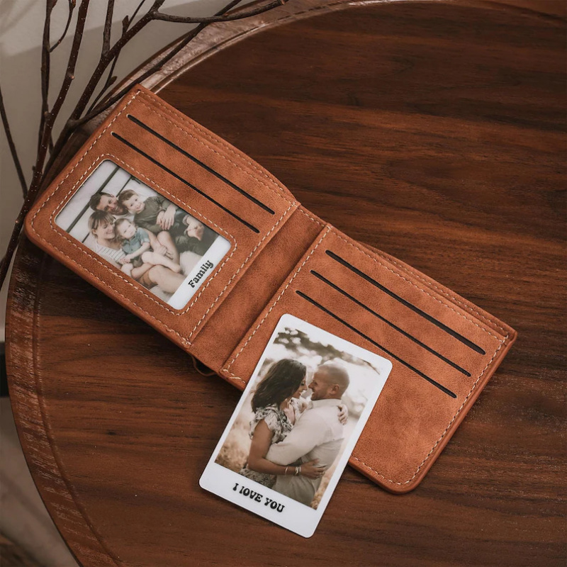 TEMU Personalized Pvc Photo Wallet Card, Customizable With Images And Text/wallet Insert, Women's Wallet Photo Card, Anniversary Gift, Men's Birthday