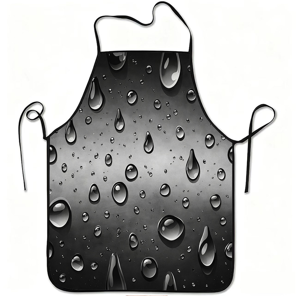 TEMU 1pc Water Realistic Print Apron, Durable And Easy To Clean, Adjustable Waistband, Polyester Material, For Kitchen Cooking, Gardening, Picking,