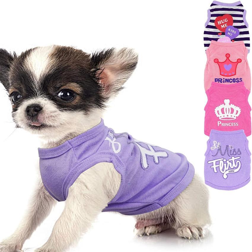 Temu – TEMU 4pcs Dog Shirt Set, Cute Chihuahua Teacup Dog And Dog Shirt Breathable Pet Clothing, Comfortable Pet Shirt, Dog T-shirt- Dog Clothing