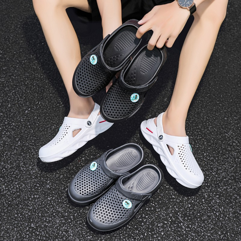 unisex couples size classic solid color simple hole shoes lightweight breathable non slip durable sports slippers and flip flops beach sandals with adjustable straps versatile for     in 10 sizes Product details 5