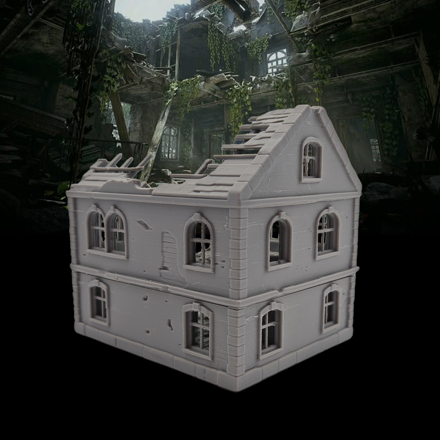 TEMU 1pc, Destroyed 2- Ruins, Ttrpg Miniature Model, Suitable For Desktop Miniature Rpg Additions, Ttrpg Terrain Scenes For , Desktops, Board Games,