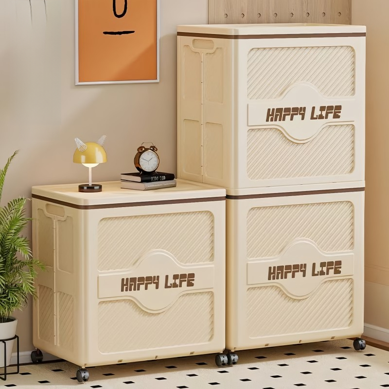 multi functional   storage box foldable stackable bin with wheels large capacity organizer unit ideal for   clothing craft supplies Product details 0
