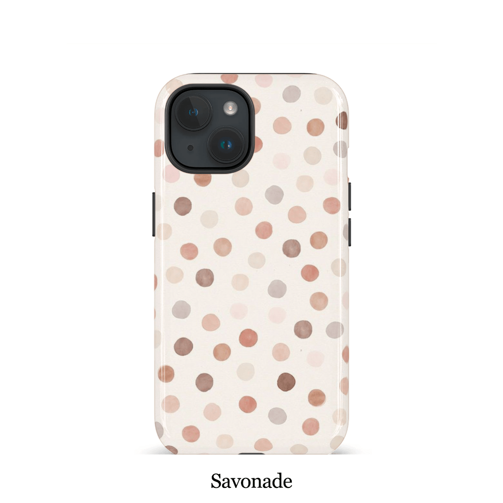 TEMU Phone Case: Simple Light-colored Polka Dot Phone Case For Iphone 17/16pm/15pm/13/13mini/12/11/xsmax/7/se2, Glossy Case