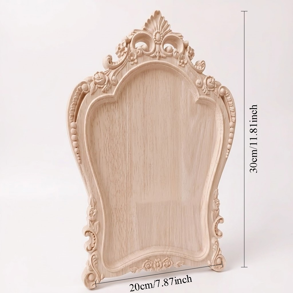 TEMU 1 de fotos retro tallado en madera, decoración de pared de madera sin pintar, diseño tallado , artesanía de madera multifuncional, adecuado para