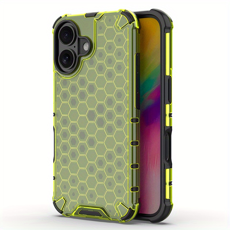 TEMU Phone Case - Minimalist Tech Honeycomb Shockproof Phone Case Is Compatible With Iphone 6, 7, 8, X, Xs, Xr, Xs Max, 11, 12, 13, 14, 15, 16 Pro