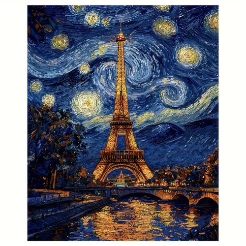 1pc bestseller van starry night diamond painting kit full diamond 5d handmade sticker living room bedroom luxury diamond painting suitable for adult and beginner relaxation gift