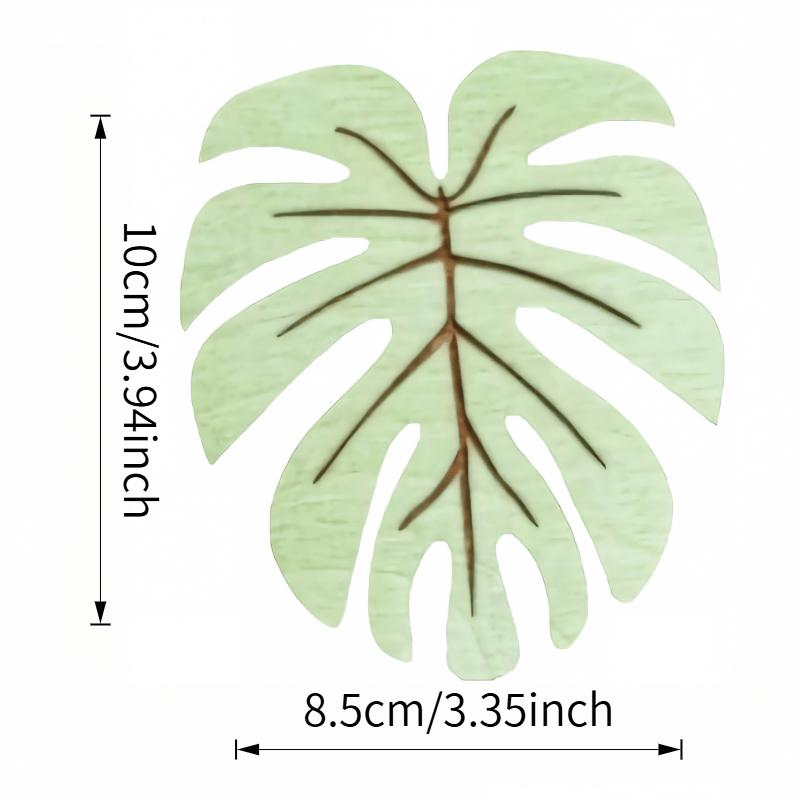 TEMU 4pcs (2pcs Dark And 2pcs Light) Monstera Natural Wooden Coaster Set, Heat-resistant Coasters, Anti-burn Table Mats, Plate Coasters, Drink Cup