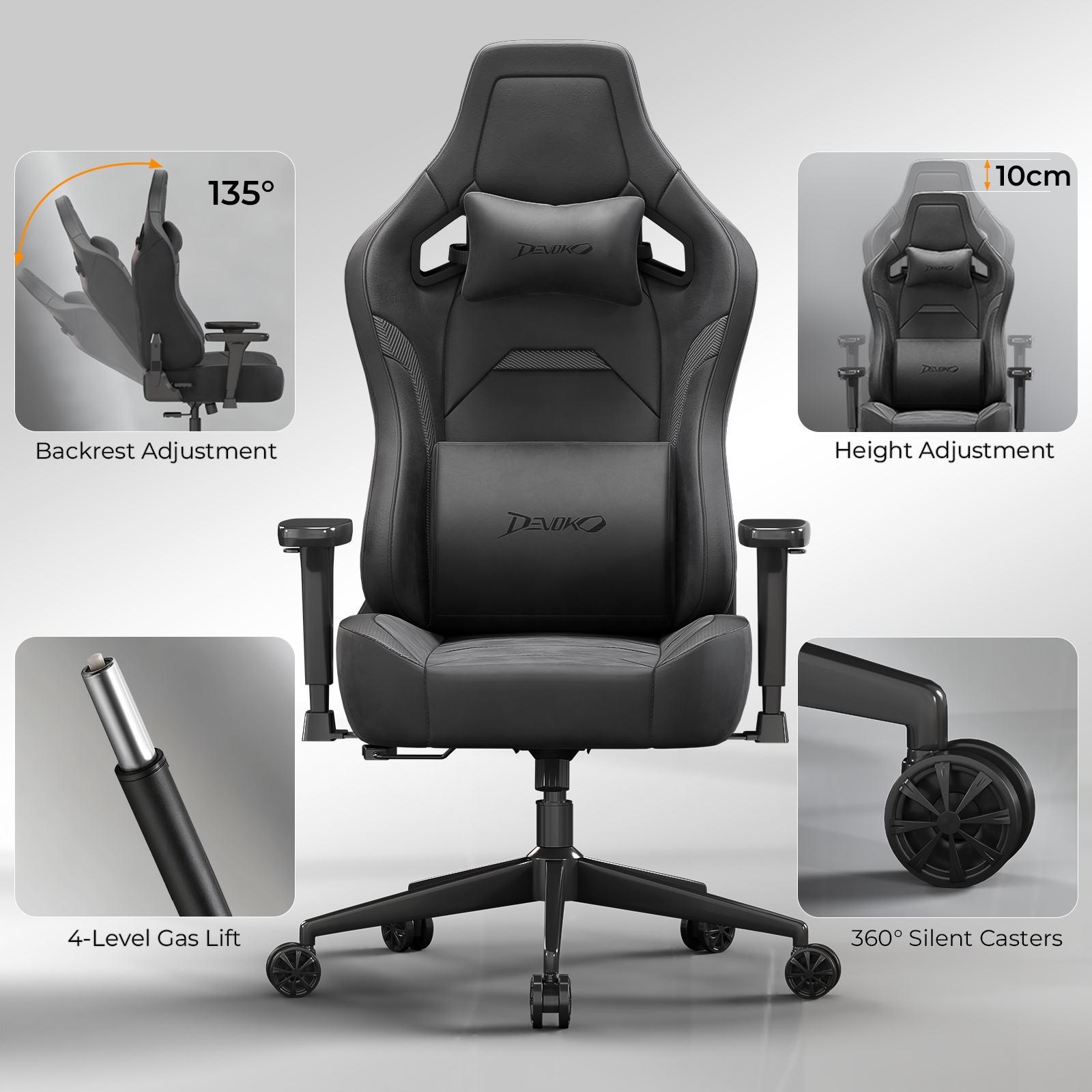 Image of Homall Office Chairs: Ideal For Office , Ergonomic Computer Chairs With Footrests, Reclining Gaming Chairs With Headrests And Lumbar Support, Soft And Comfortable