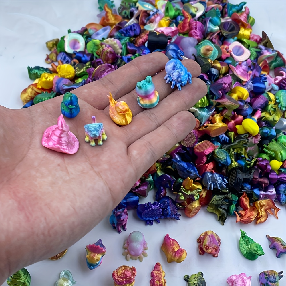TEMU Edition Figurine Set Includes 50pcs Of Assorted 3d Printed Mini Animal Ornaments. As Party Favors And Decorative Filler Materials. You Can Tiny