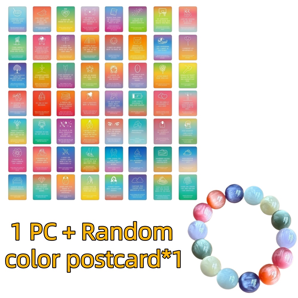 TEMU 2pcs Set: Color-changing Bracelet   Random Color Postcard. A String Of 12mm Beads That Change Color Under Sunlight . A New Year's Gift For And