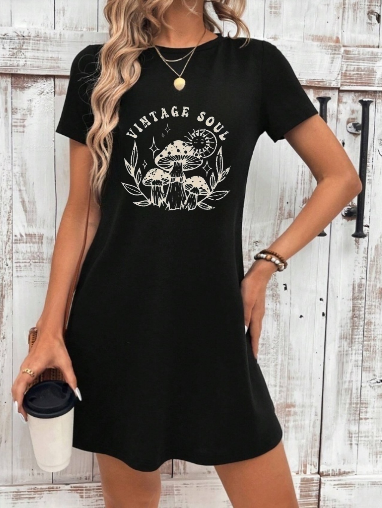 womens graphic t shirt dress black short sleeve - Temu United Kingdom