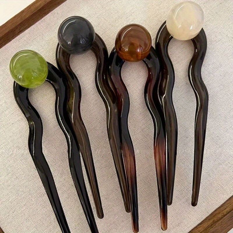 4pcs chinese  -shaped hairpins - elegant   with stained glass beads & black/brown/golden/tan colors, secure hold for bun hairstyles, wedding, formal events, role-play & everyday use - durable hairpins for women, traditional hair accessories (  options) - intricate patterns, sturdy u-shaped base,   for braids & buns, ideal for formal occasions & themed events Product details 1