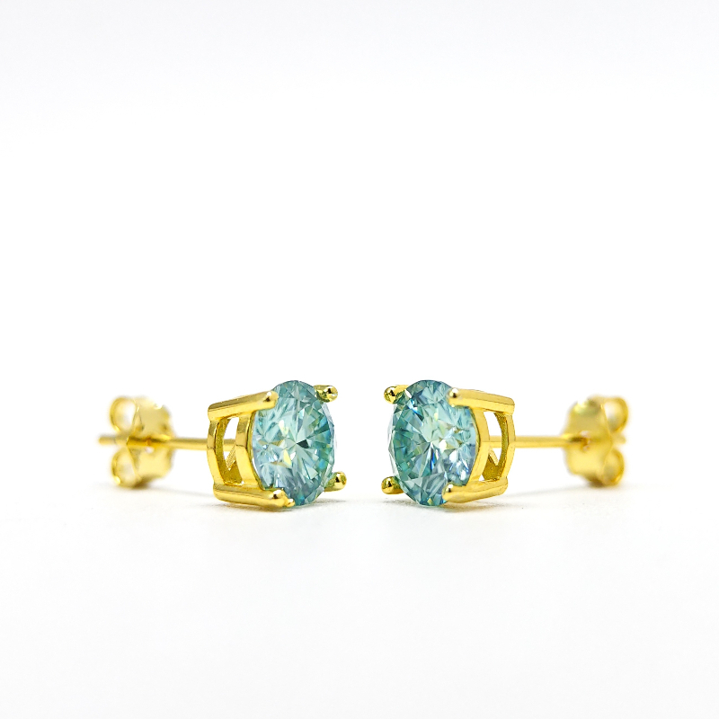 Women's 0.5 Carat Azury Moissanite Four-Claw Stud Earrings, Birthday Gift