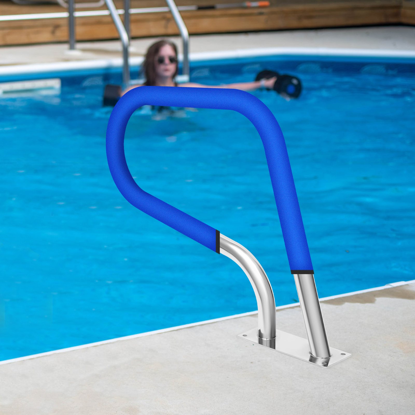 Image of Oukaning Swimming Pool Stainless Steel Handrail Stair Railing Handrail Pool Grab Bar Up To 120kgg