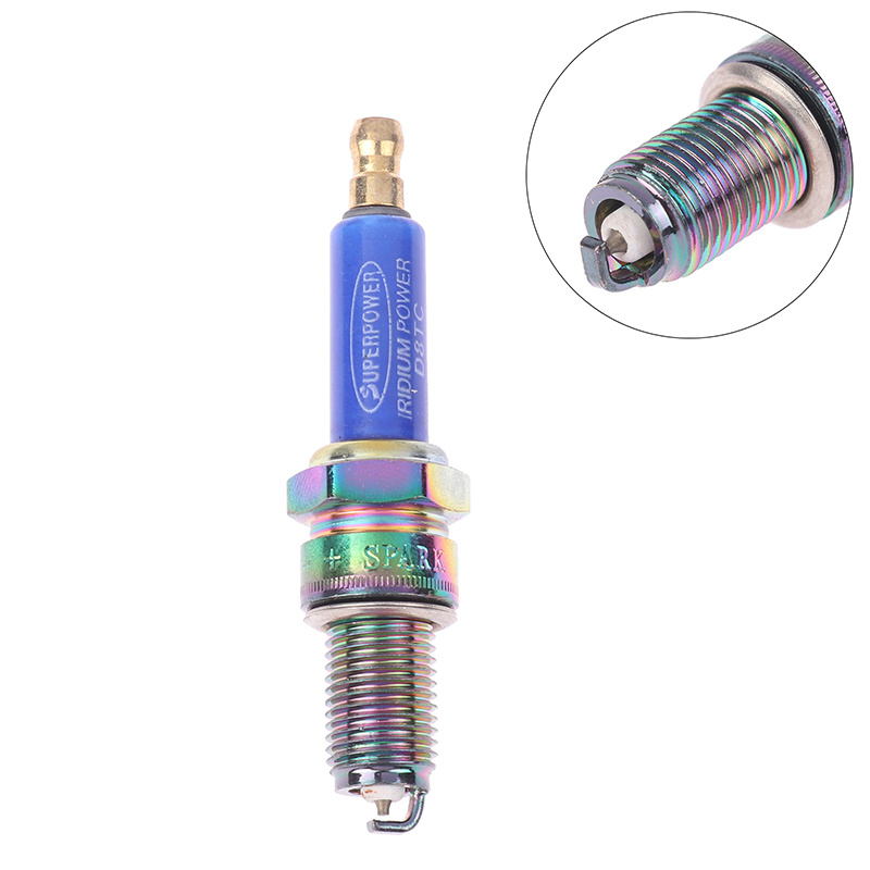 TEMU 1pc Blue Iridium Spark Plug D8tc For Vertical Engine Cg Series 125cc 150cc 200cc 250cc Off-road Vehicle Motorcycle Electric Scooter