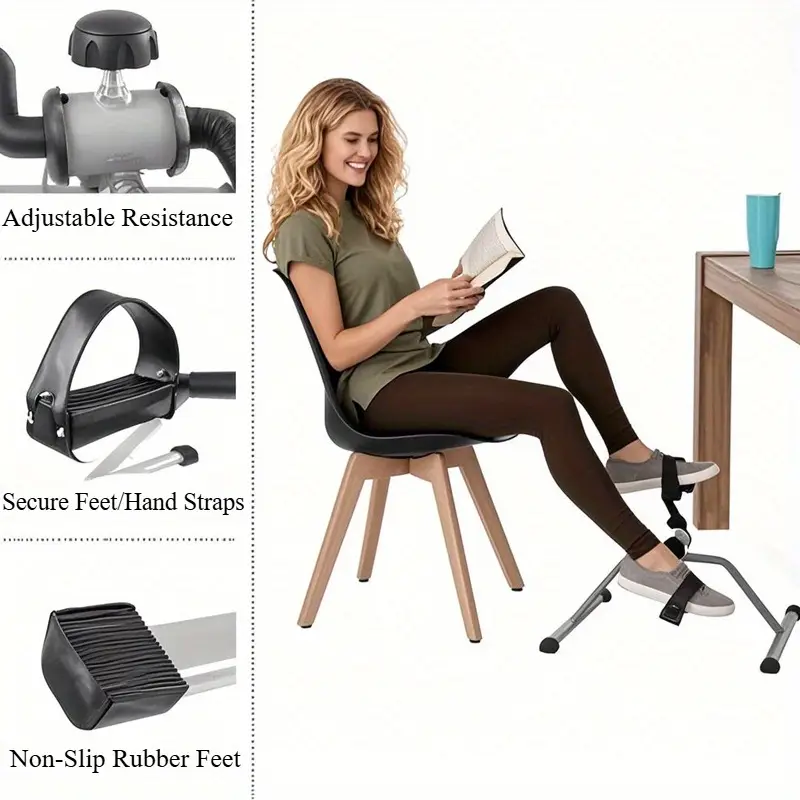 1pc adjustable mechanical under desk bike pedal exerciser foldable manual training equipment with non slip pads tension adjustable knob fixed slope for home office seniors adults no battery needed christmas gift senior exercise equipment compact exercise equipment sturdy construction muscle recovery tool spacesaving fitness gear materials fitness enthusiasts Product details 5