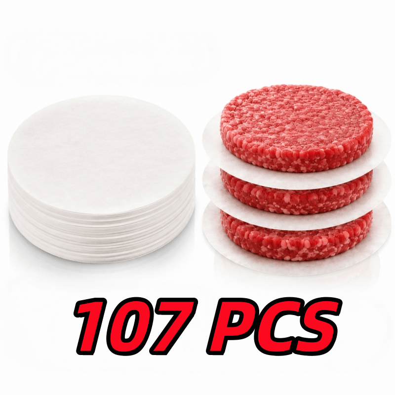 TEMU 107pcs Burger , Hamburger Patty Separator Sheets, Round Parchment Paper For Beef Patties, Greaseproof Food Divider Sheets For Freezing, Storing