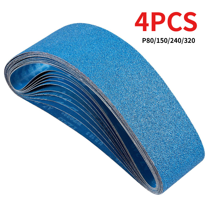TEMU Bastoncino blu in ossido di , per levigatrice a nastro 100 X 915 mm, set da 4 pezzi (inclusi grana 80, 150, 240, 320 ciascuno), materiale in