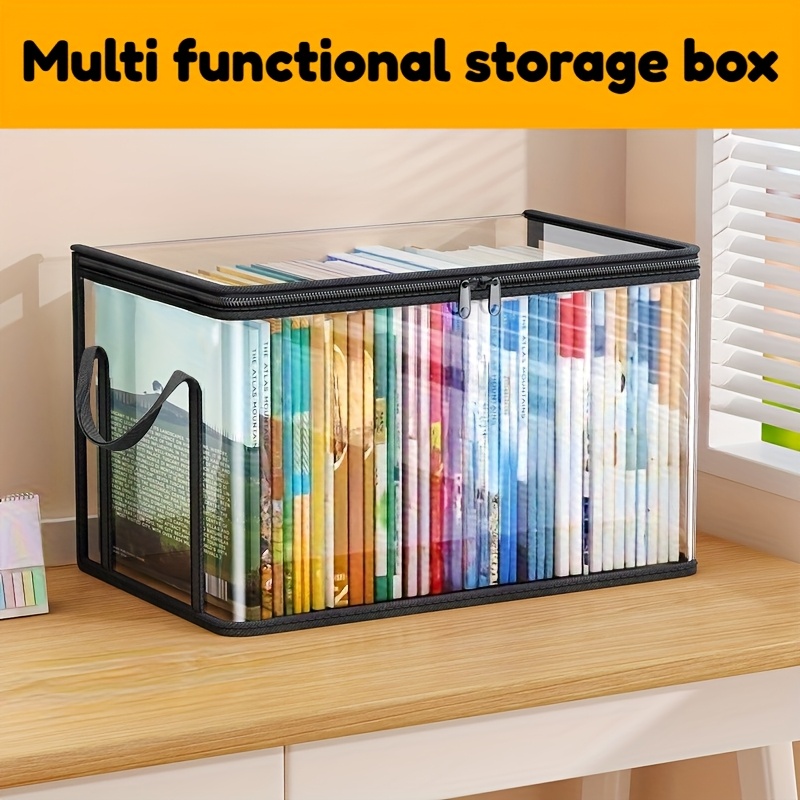 heavy duty transparent storage box with a   large rectangular organizer space saving stackable design suitable for books clothes office   durable plastic storage container for   storage for box Product details 0