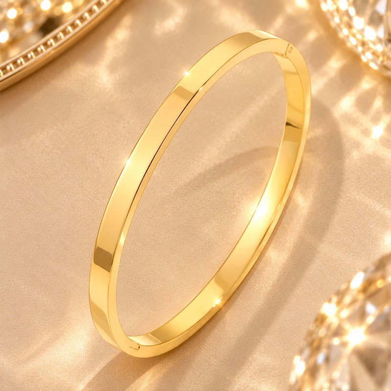4pcs Women's Stackable Bracelet Set, Zirconia & Oval Design