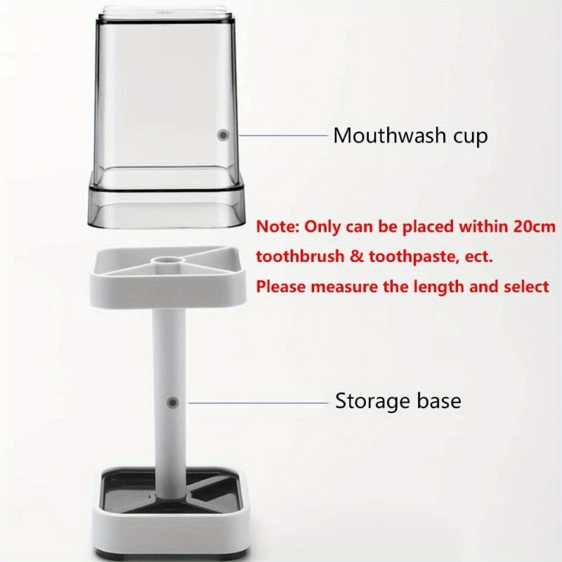 1pc white plastic toothbrush holder with cup lid compatible with traditional toothbrushes 3 slot bathroom countertop organizer for electric toothbrushes dental floss razors no electricity needed toothbrush hygiene modern toothbrush holder   toothbrush and toothpaste holder details 3