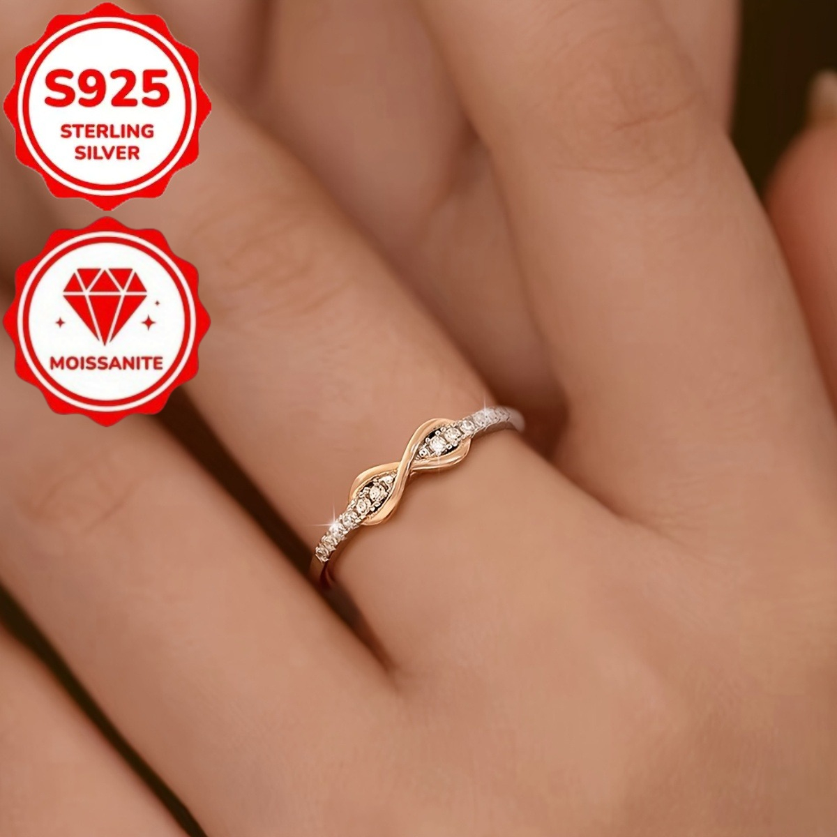 TEMU Silvery 8 Ring Color Parting Ring, Suitable For Women To Wear Jewelry, Exquisite High-end Women's Jewelry Gifts, Boho Style Rings, Minimalist