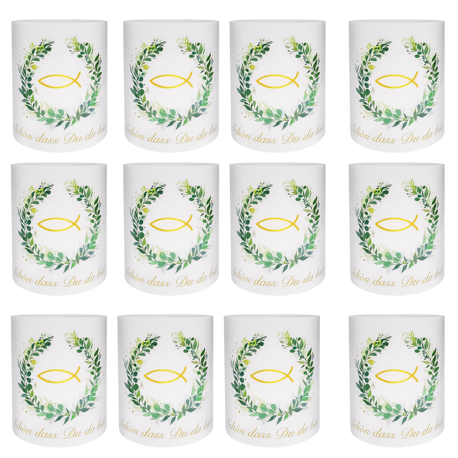 6/12pcs Tea Light Holder Set, Suitable For Baptism, Communion, Table Decoration, Holders, Used For Baptism, Confirmation, Boys And Girls