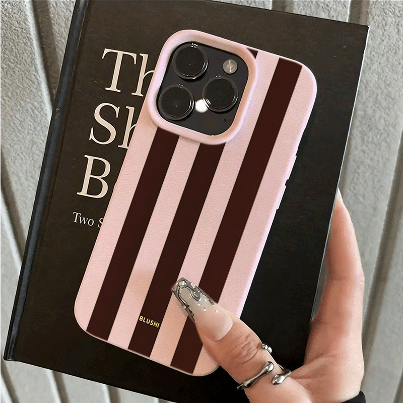 TEMU Phone Case: Fashion Brown Stripes Textured Phone Case Suitable For Iphone 18 17 15 16 14 11 12 13 Pro Xs Max Xr 16e 17 Air 16e 17e,fashion