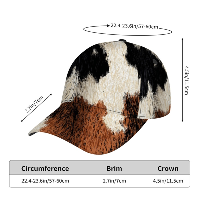 TEMU Breathable Black Spots Printed Baseball , Adjustable Snapback Hat For Men And Women, Suitable For Outdoor Sports And Daily Styling