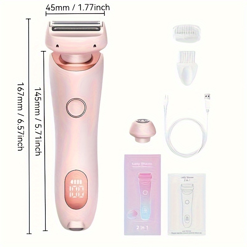 2 in 1 womens electric trimmer   bikini specific wet dry use rechargeable fits body   legs under  comfortable grip usb charging battery   for smooth shaving personal care device sleek grooming tool versatile grooming tool   grooming personal care accessory womens grooming tool wet and dry use rechargeable battery body shaving   durable construction personal care Product details 5