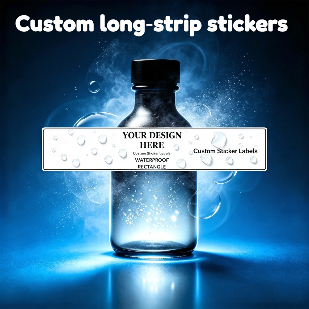 TEMU Personalized Custom Rectangular Stickers, Waterproof And White Background Label Stickers - Self- Personal, Small Business Custom Text, Logos,