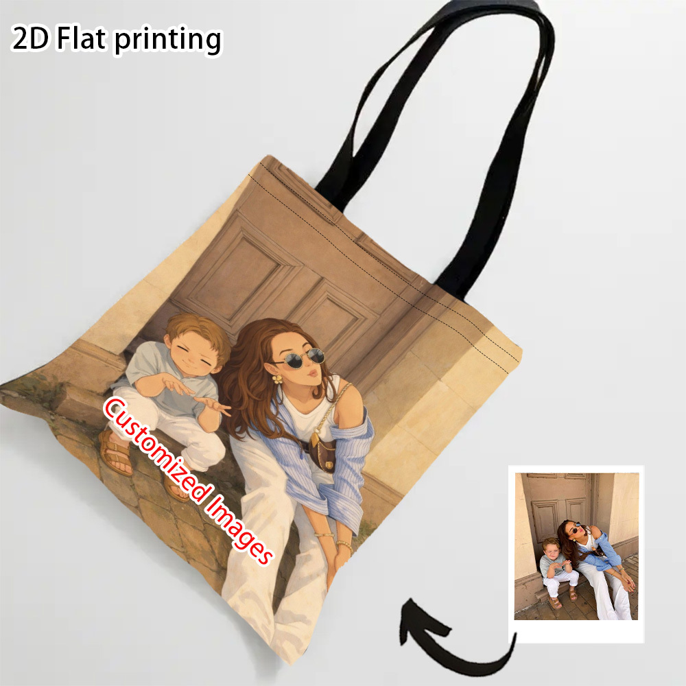 TEMU Sacs fourre-tout photo anime peints à , adaptés à la personnalisation de photos. Téléchargez vos images pour les sacs carrés, idéaux pour les ,