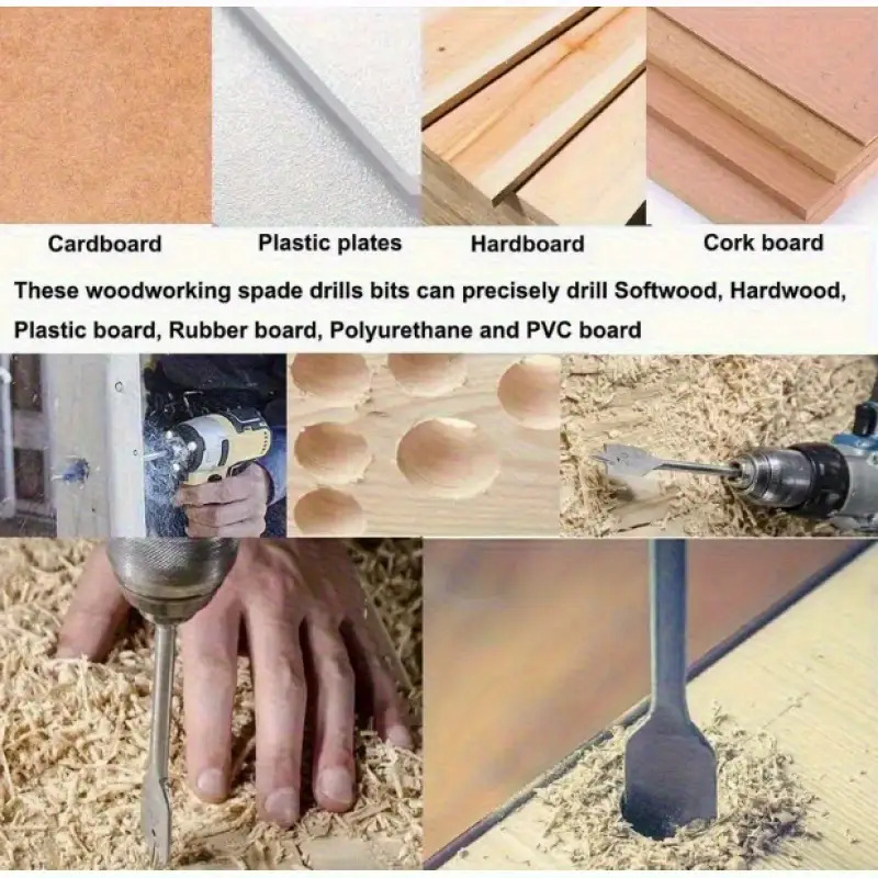 TEMU 25mm (1 Inch) Wood Spade Drill Bit, 1/4' Hex Shank Heavy Duty Paddle Bit With , For Hand Drill Driver