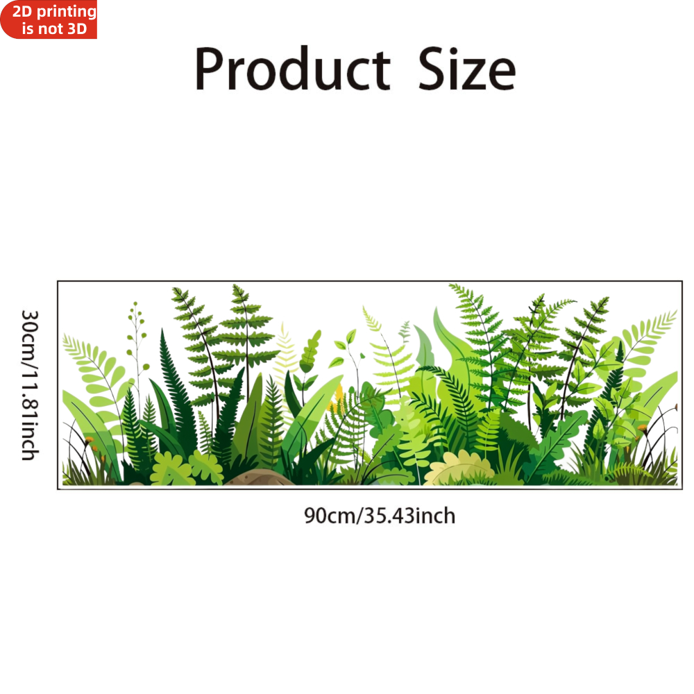 TEMU 1pc, , And Leaves Pattern, Rectangular Shape, Static Cling Window Sticker, Double-sided Visible, Tropical Jungle Plants Theme For Living Room,